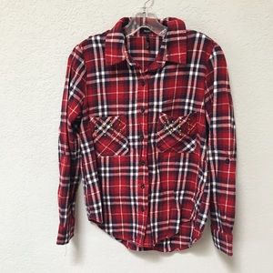 Plaid shirt w/ studded pockets
